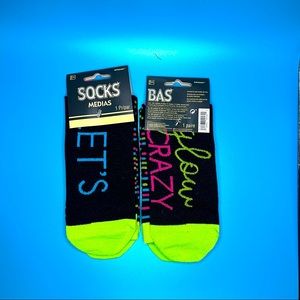 2 pair of Let’s Glow Crazy Socks
